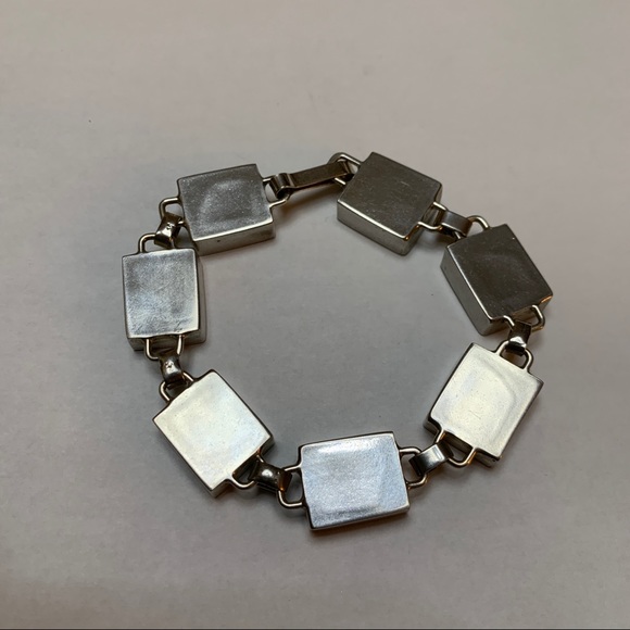 Sterling Silver Statement Bracelet with Blue Resin - Picture 6 of 10